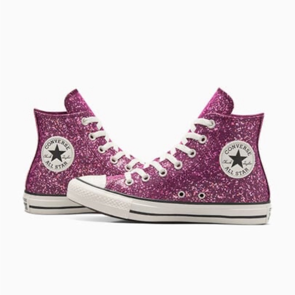 Chuck Taylor All Star Orchid Pink Glitter WOMEN'S HIGH TOP. Size 8. NEW … - Picture 3 of 8
